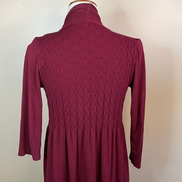 M.Rena Burgundy Long Open Lightweight Top (Size: Small) - Picture 7 of 14